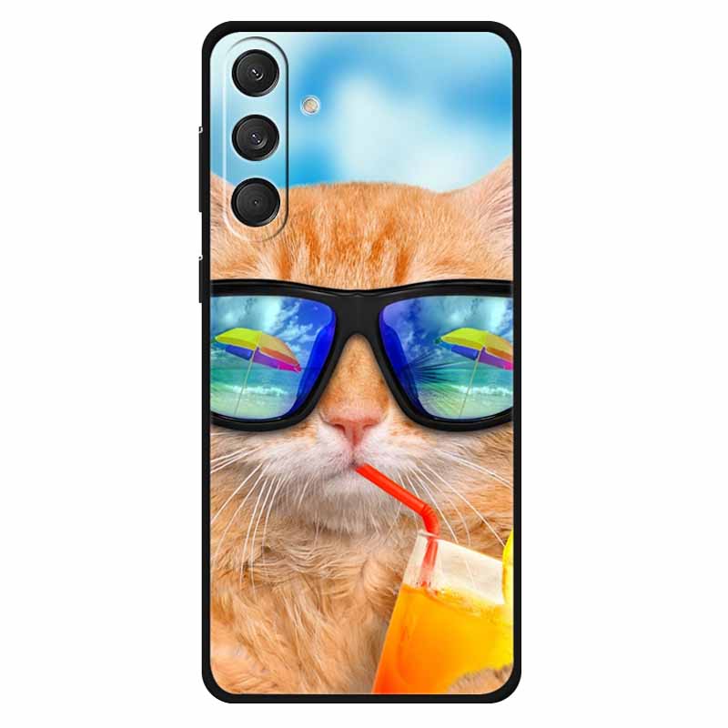 For Samsung M55 5G Case Soft Silicone Lovely Cat Fashion Phone Cover For Samsung Galaxy M55 Cases Bumper on for GalaxyM55 Lion