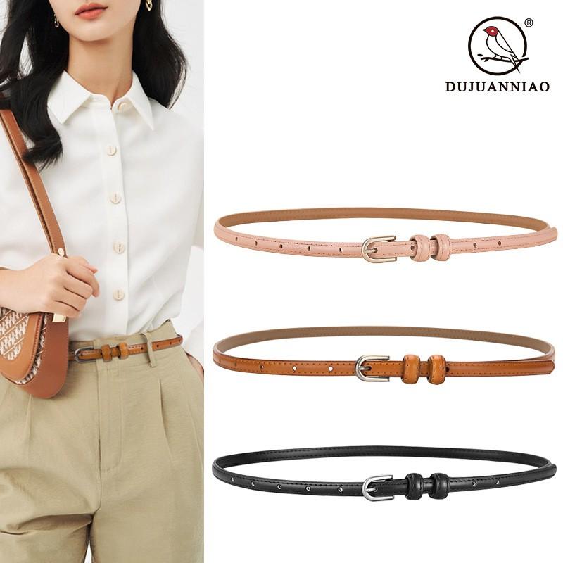 Womens Thin Leather Belt Versatile Fashion Jeans Ins Style