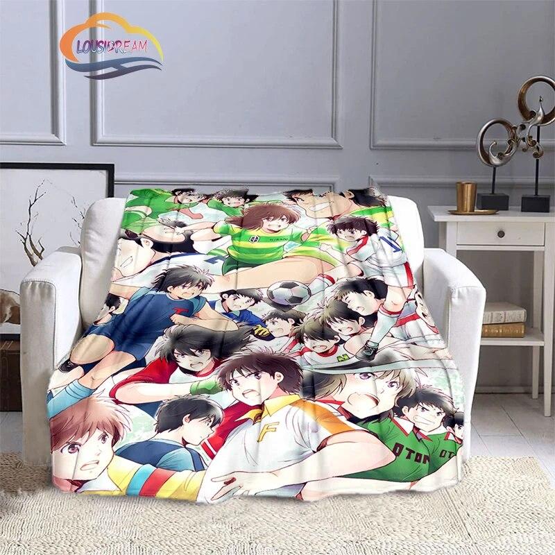 Одеяло с героями мультфильмов «Капитан Цубаса», серия Football Kicers, фланелевая шерсть, кондиционер, теплый чехол для дивана, ворс 30x40in