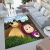 Russian animation Masha and the Bear Fairy Tale Cartoon Carpet Soft Home Living Room Bedroom Door Mat Outdoor Picnic Ground Mat rug T1