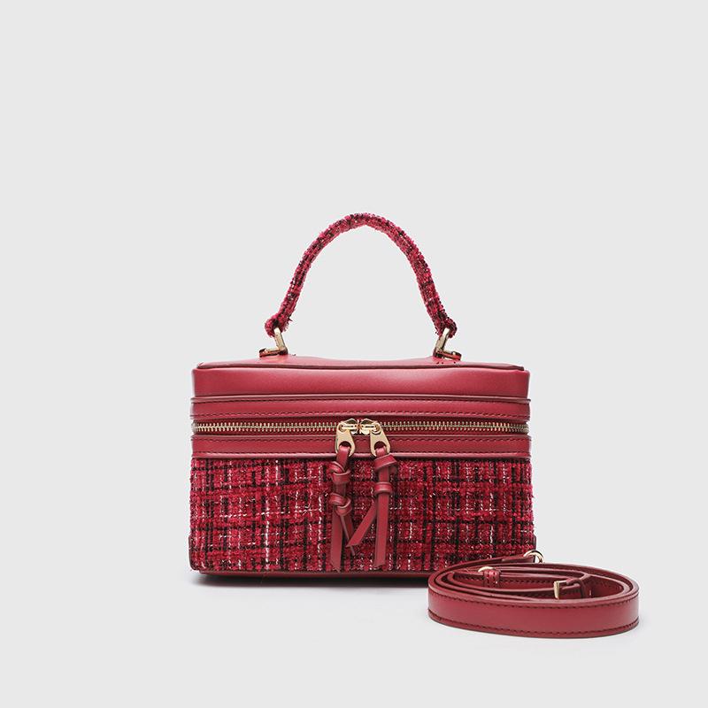 Cross-mirror box bag, small square bag, shoulder messenger women's bag, fashionable versatile handbag, niche