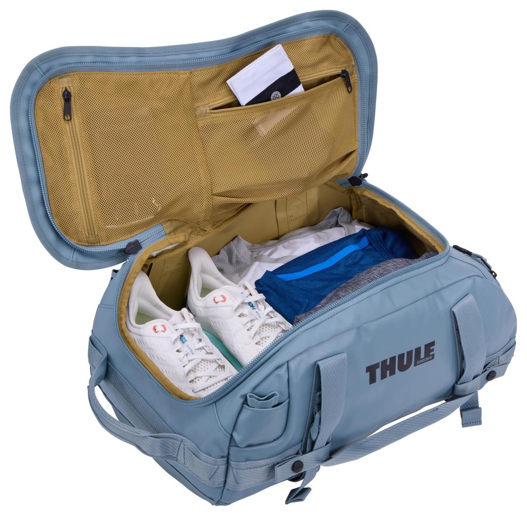 Thule Chasm Duffel Bag, 30L, Heavy-Duty, Weather-Resistant, Lockable Zipper Pulls, 1.2kg Capacity, Pond Gray