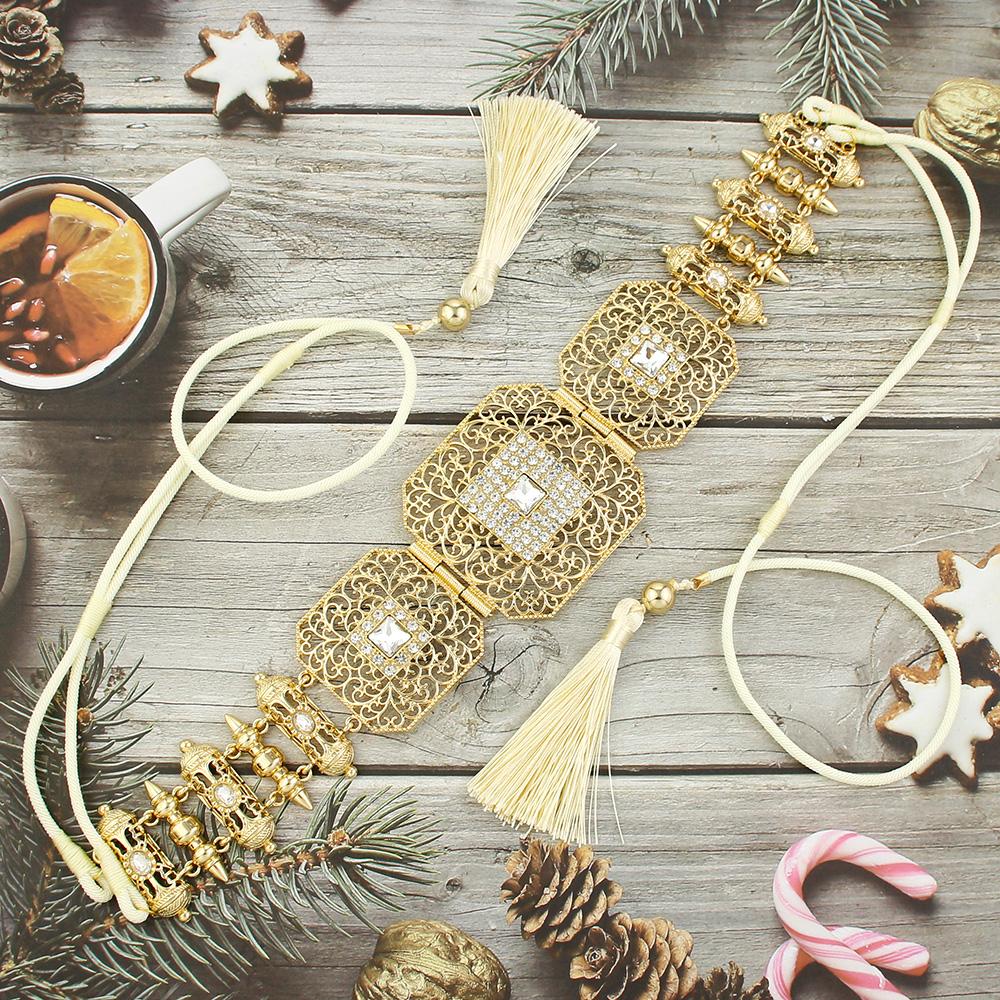 Brățară de damă de modă, bijuterii, curea, lanț de talie cu franjuri, bijuterii de mireasă de culoare aurie