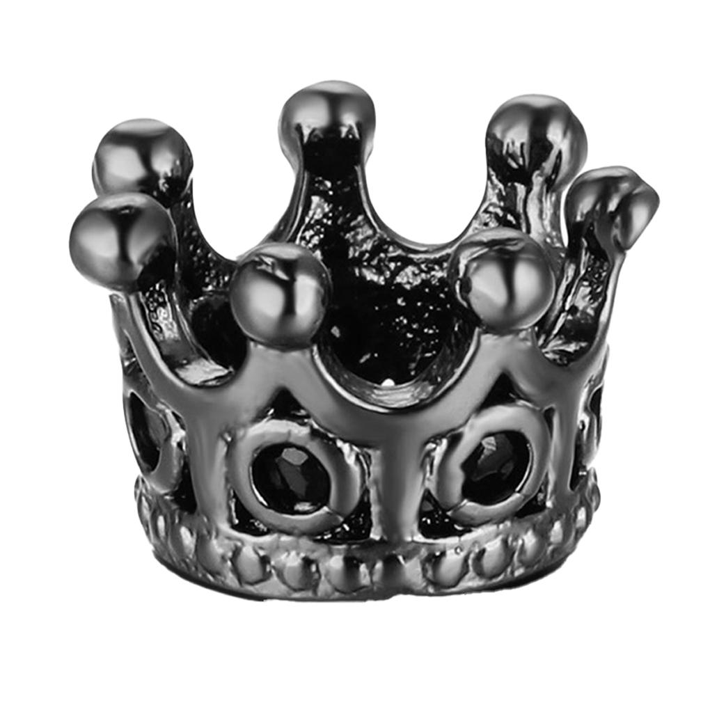 Crown Beads for Bracelets Making Large Hole Spacers Bracelet Charms Crystal Decor with Rhinestones Ornaments for DIY Jewelry