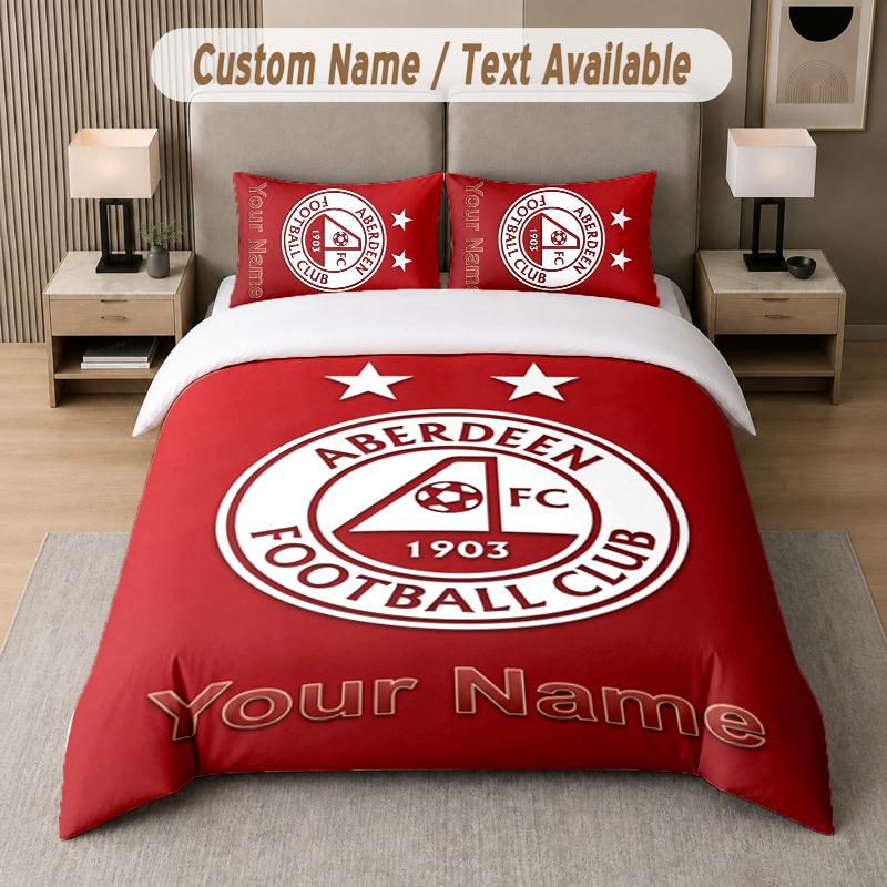 Custom Name Aberdeen 3Pcs Duvet Cover Set Personalized Text Bedding Pillowcases Bedroom