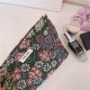 Cosmetic Bag Flower Pattern Canvas Makeup Bag Travel Toiletry Accessories Pouch Organizer