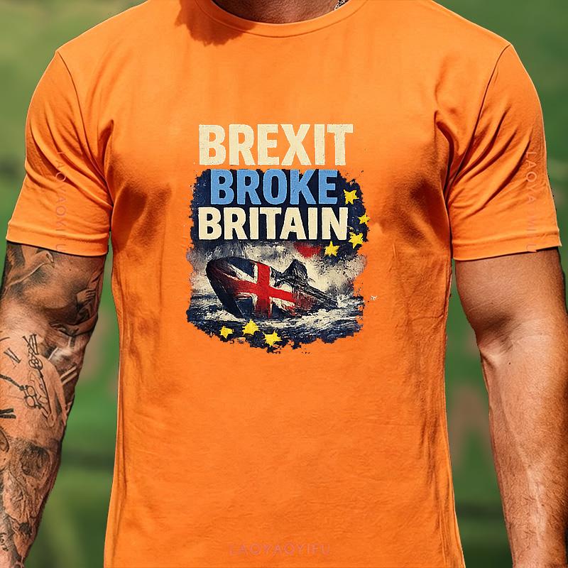 Brexit Sinking Union Jack Ship Graphic T Shirt Unisex Unisex Unisex Vintage Uk Eu Hot Topic Print Cotton Pub Party Tee