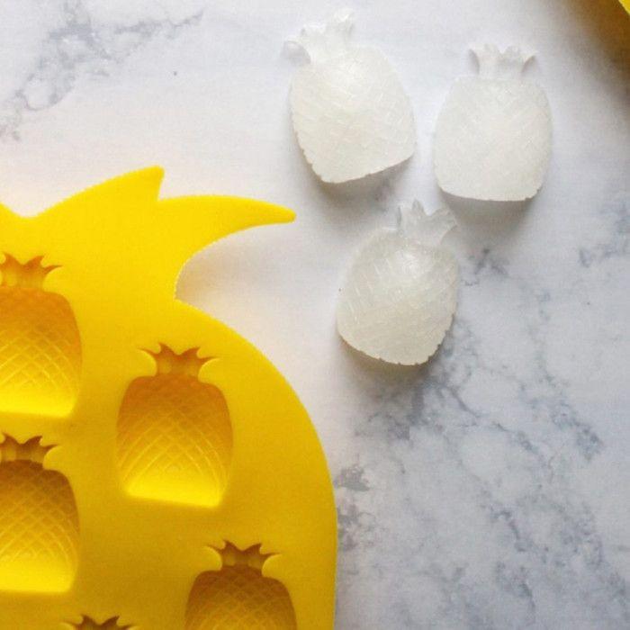 Stampo per Ghiaccio - Ananas - Silicone - 14 x 18,5 cm - Senza BPA - Giallo