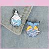 Adorable Cartoon Whale Animal Brooch Stylish Alloy Pin Unique Tail Design For Fashion