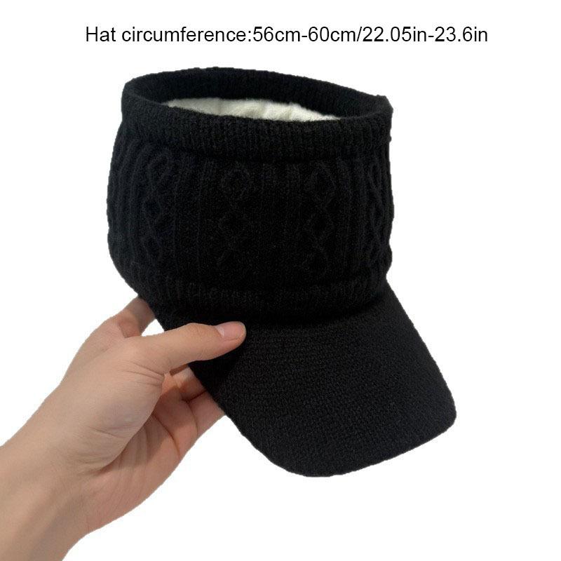 Fashion Double Layer Ponytail Beanie Winter Hat for Ski Warm Knit Cap Women Outdoor Sports Warm Hat