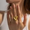 10Pcs/Set Geometric Trendy Gold Copper Color Cuff Rings Set For Women Girl Metallic Stainless Steel Minimalism Fashion Chic Ring