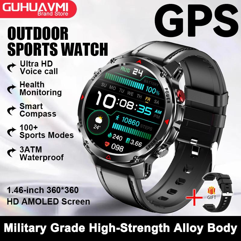 New Military Outdoors BT Call Smart Watch Built-in GPS Compass Barometric Altimeter 10ATM Waterproof Sports Smartwatche Men