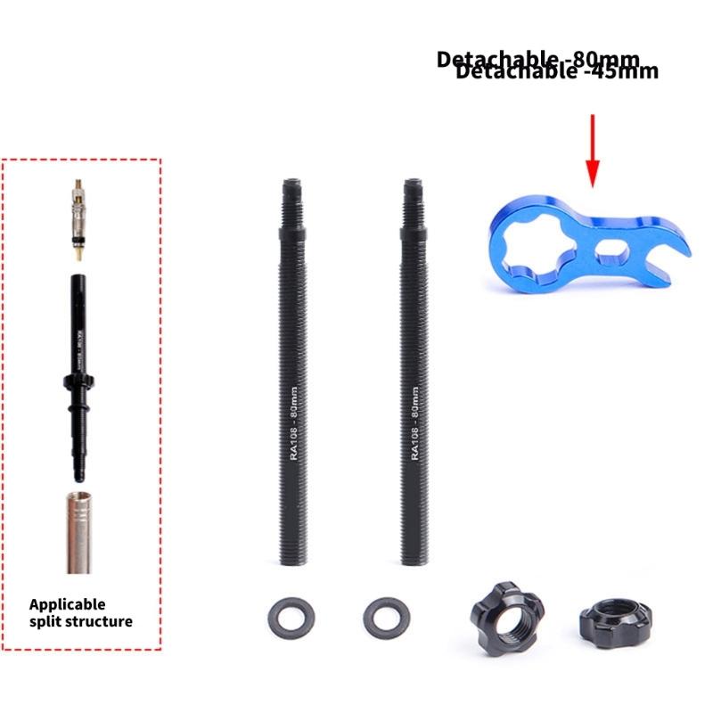 Light Weight Alloy Valves Extension Adapter Leakproof Seal For Road Mountain Bikes Easily Inflation Solution