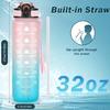 Portable 1L Water Bottles with Motivational Time Markers Drinking Bottles for Staying Hydrated Throughout Day