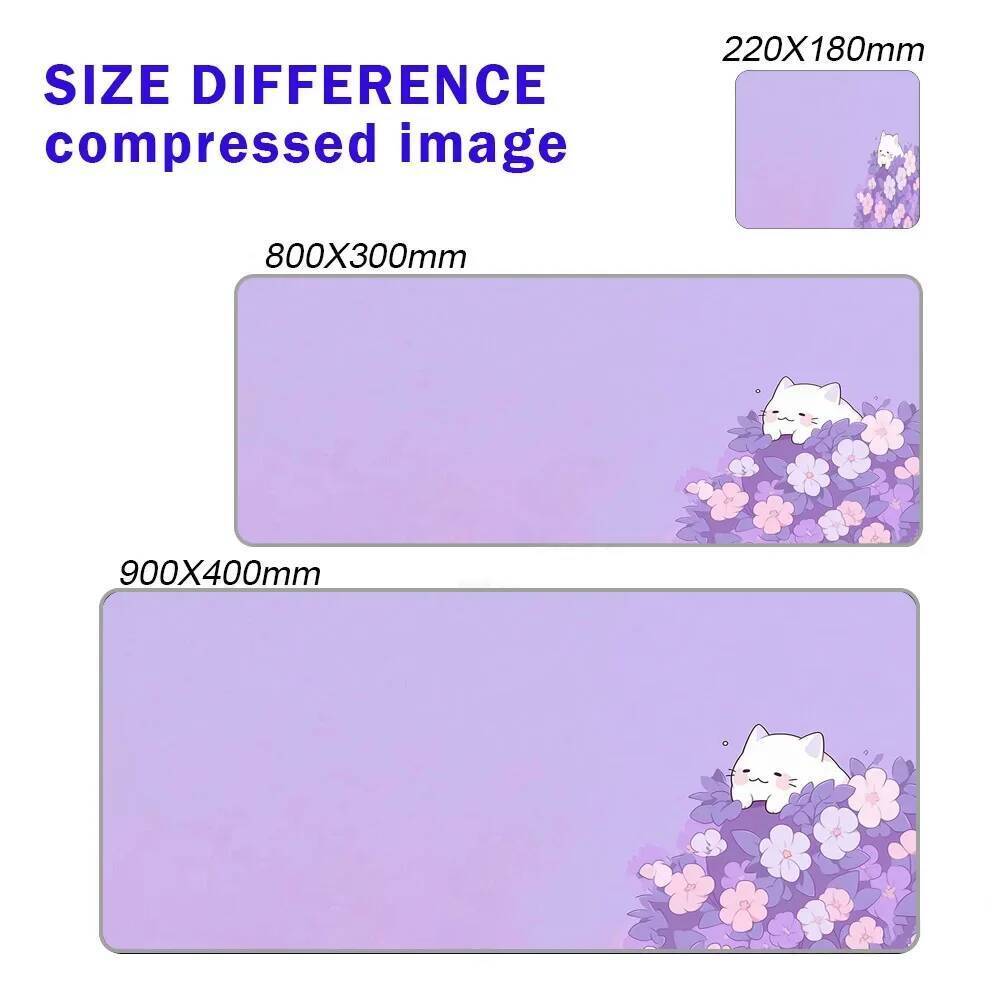 Lilac Mous Pad Kawaii Pastel Cat Mousepad Purple 800x400 Office Accessories Deskpad Cute Table Carpet Desk Protection Mat