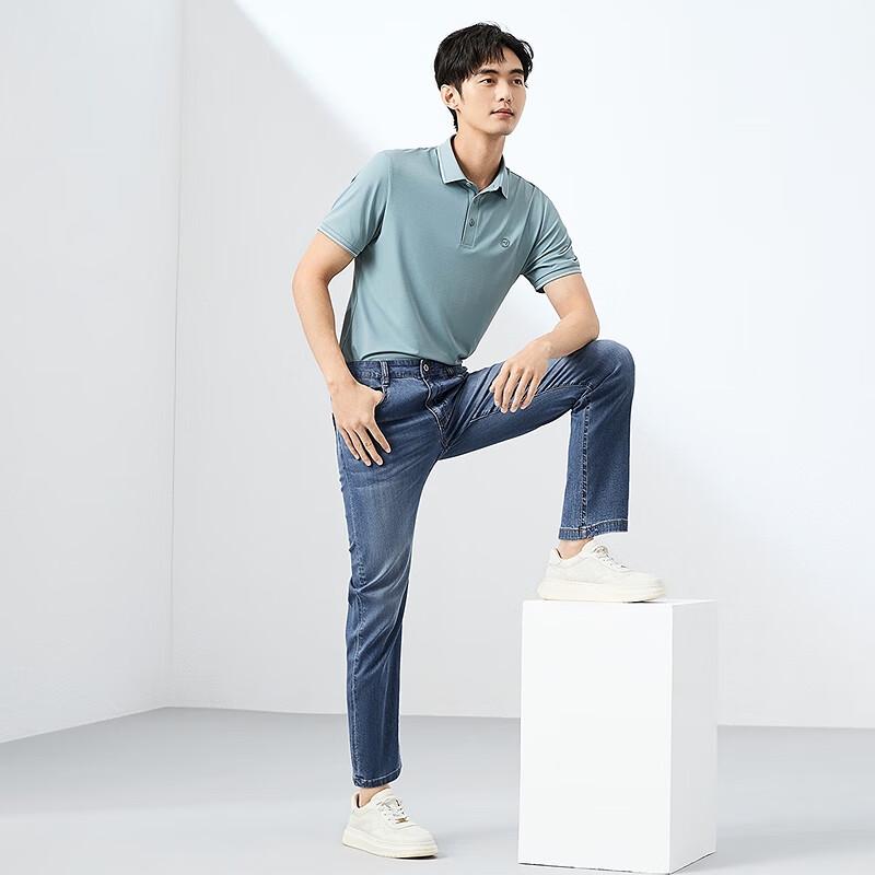 Seven Brand Men's Lyocell Blend Washed Denim Cropped Jeans