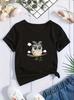 Childrens Cartoon Letter Printed Roundneck Shortsleeved and Halfsleeved Girls Tshirts and Boys  Summer Polyester Fabric