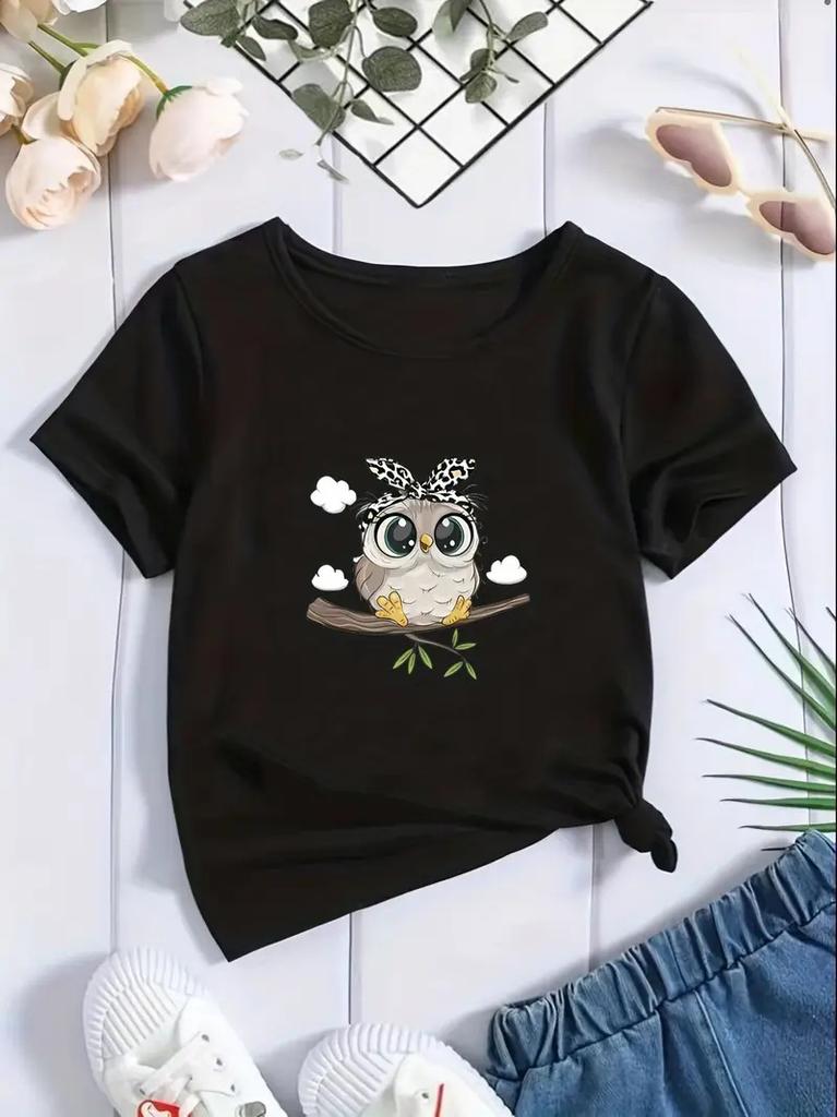 Childrens Cartoon Letter Printed Roundneck Shortsleeved and Halfsleeved Girls Tshirts and Boys  Summer Polyester Fabric