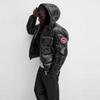 25 Cross-border European high-quality badge winter hooded warm thickened trendy bread cotton jacket men