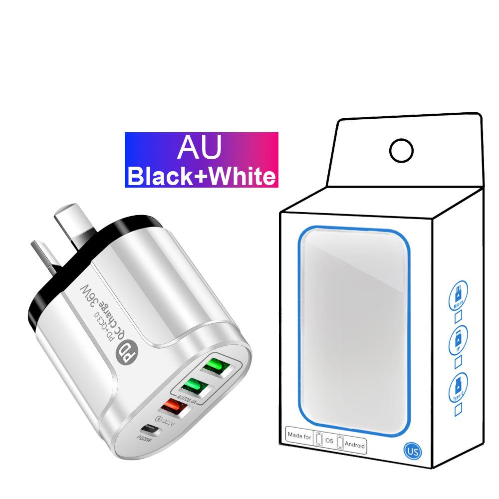 US/EU/UK 20W Fast Charging Phone Charger with USB & PD Ports