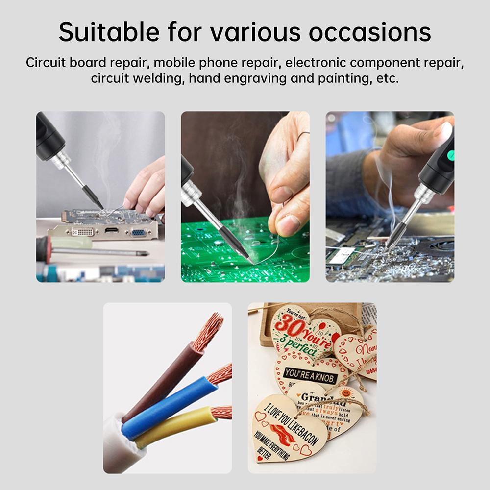 Wireless Soldering Iron Mini Electric Soldering Iron Portable soldering iron 15W Adjustable Temperature Soldering Tool Type-C 5V