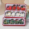 Yousheng Christmas Train Decoration Wooden Festive Mini Train Ornament Xmas Train Centerpiece for Mantel Dining Table Happy New Year Gift