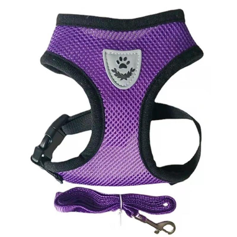 S-XL Pet Leash Cat and Dog Rope Vest Type Mesh Breathable Pet Harness