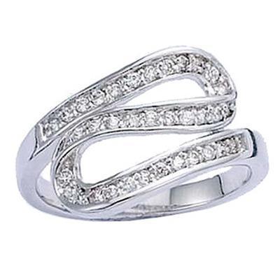 Silver Ring 'Goddess' White Silver (rhodium) - 15 Mm