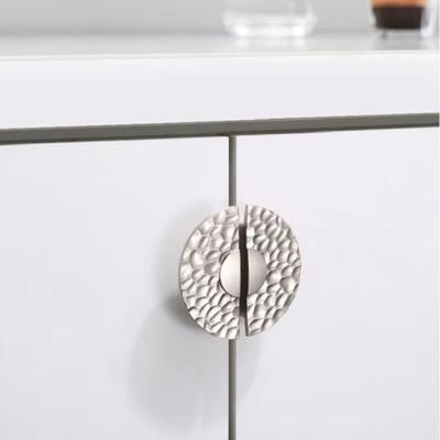 Retro Push-pull Door Handle Golden Hammer Pattern Unique Line Design Zinc Alloy Furniture Door Knob Durable Comfortable Grip