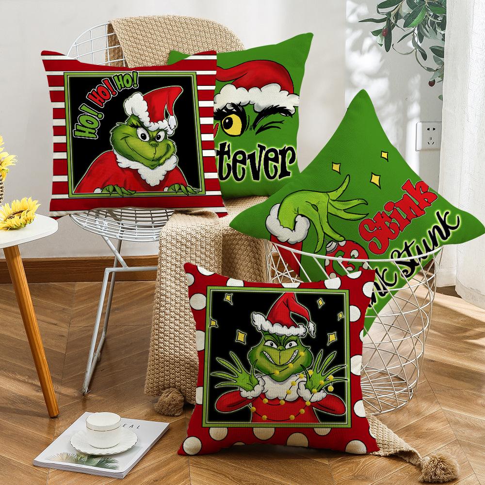 New Christmas Pillow Cartoon Santa Hat Striped Polka Dot Home Cushion Pillow Case