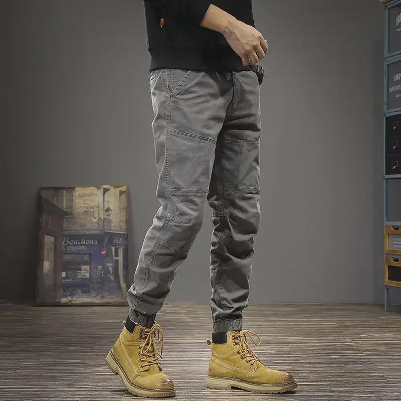 Men's Retro Spring/Autumn Loose Cuffed Casual Overalls