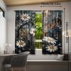 Set of 2   Butterfly Floral Curtains   Decorative Window Drapes with Wooden Door Design   Rod Pocket Style for Bedroom And Living R