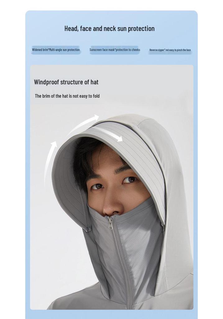 UPF50+ Summer 2024 Ice Silk Hooded Sun Protection Clothing for Couples - Cool, Breathable, Anti-UV for Men & Women