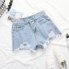 Women Hole Denim Shorts Crimping High Waist Wide leg Slim Summer Jeans Shorts Girls Sexy Pants