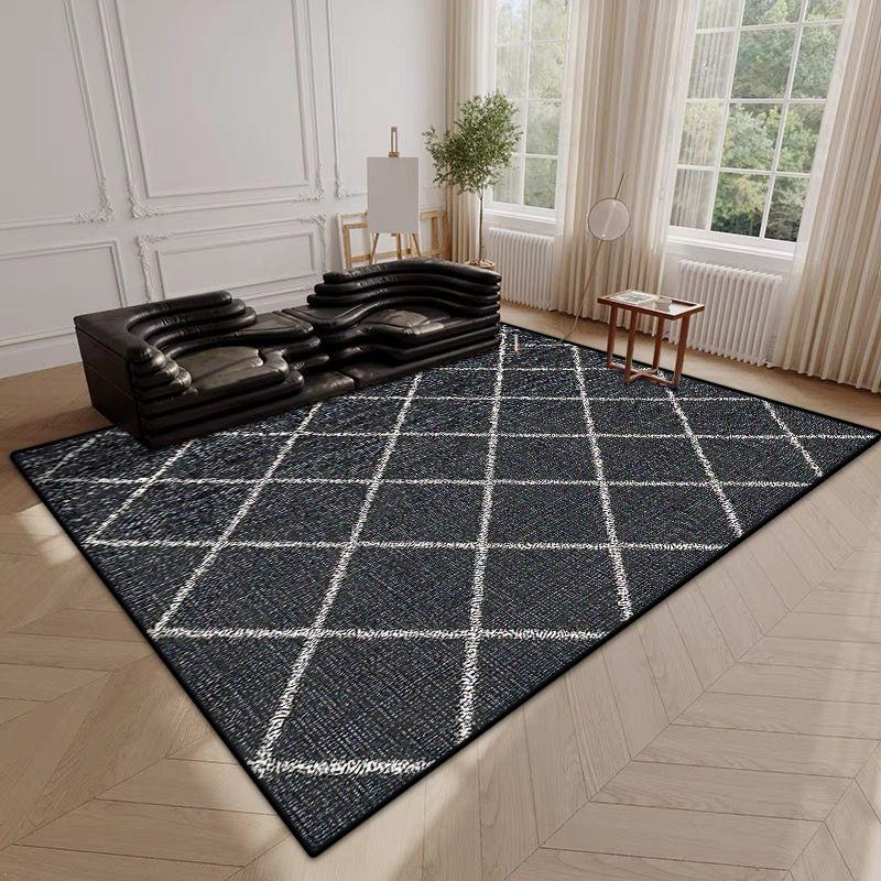 

Modern Simple Style Plaid Pattern Decor Rug for Living Room Soft Easy Clean Sofa Table Mat Big Size Cloakroom Non-slip Carpet 60*90cm