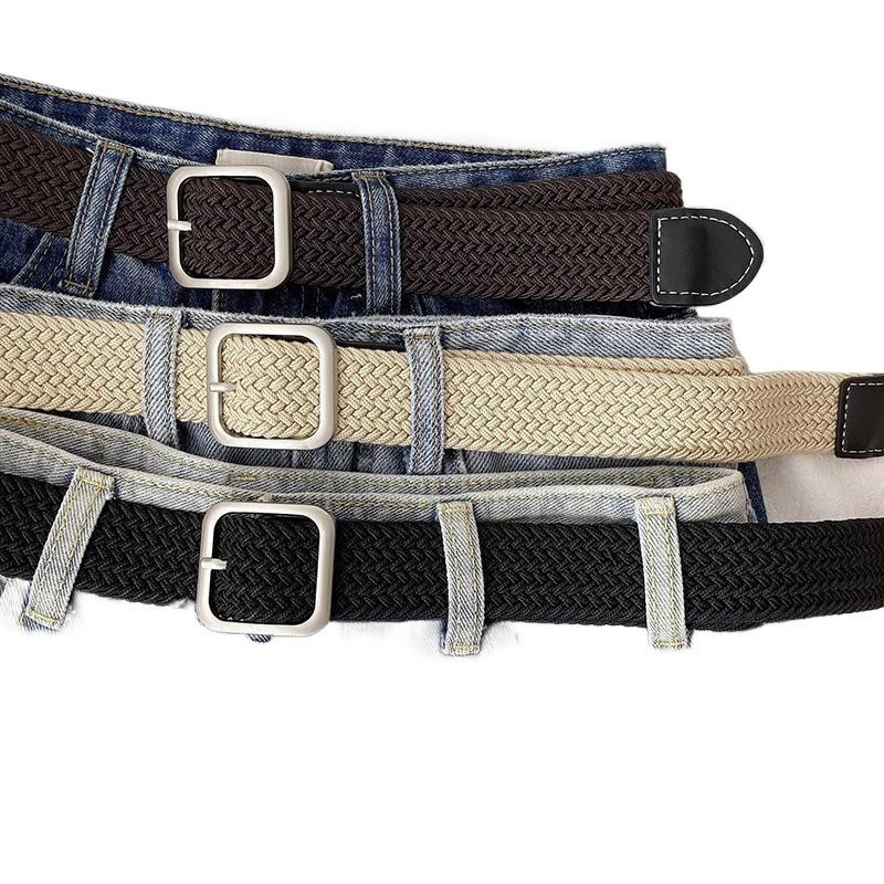 Trendy Woven Canvas Belt For Women Ideal For Jeans With Simple Elegant Style In Multiple Colors