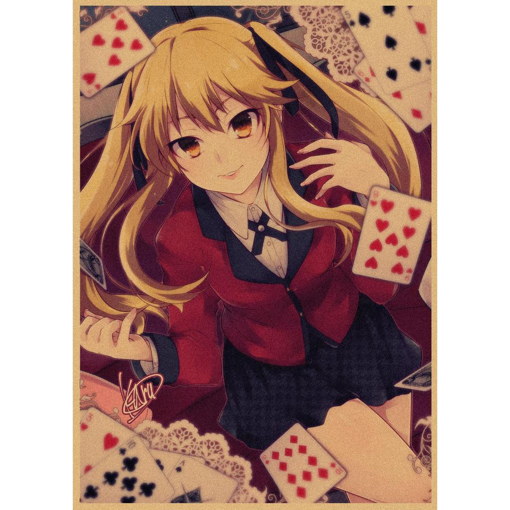 Kakegurui Anime Retro Kraft Paper Poster Wall Art 326