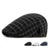 Frühling Sommer Schirmmütze Herren Barett Britische Vintage Karomütze Vorwärtskappe