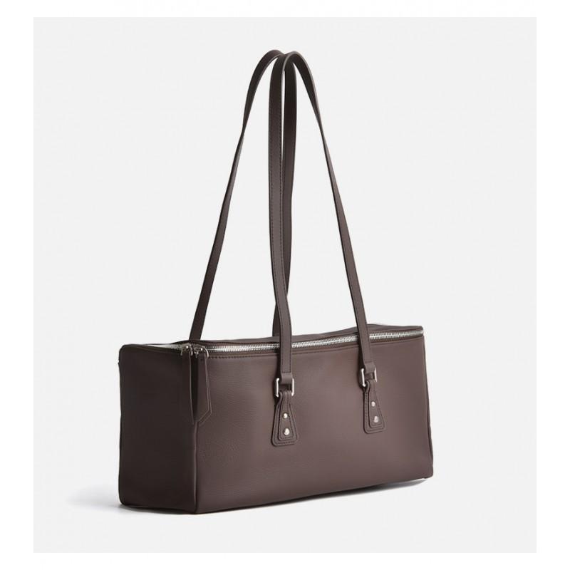 Korean Minimalist Trend Lazy Style High-end Feel Hand-held Bill Of Lading Shoulder Bag Light Luxury Texture Top Layer Cowhide Women's Armpit