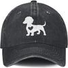 Dachshund Heart Print Baseball Cap Dog Lover Distressed Washed Adjustable Outdoor Casual Cap