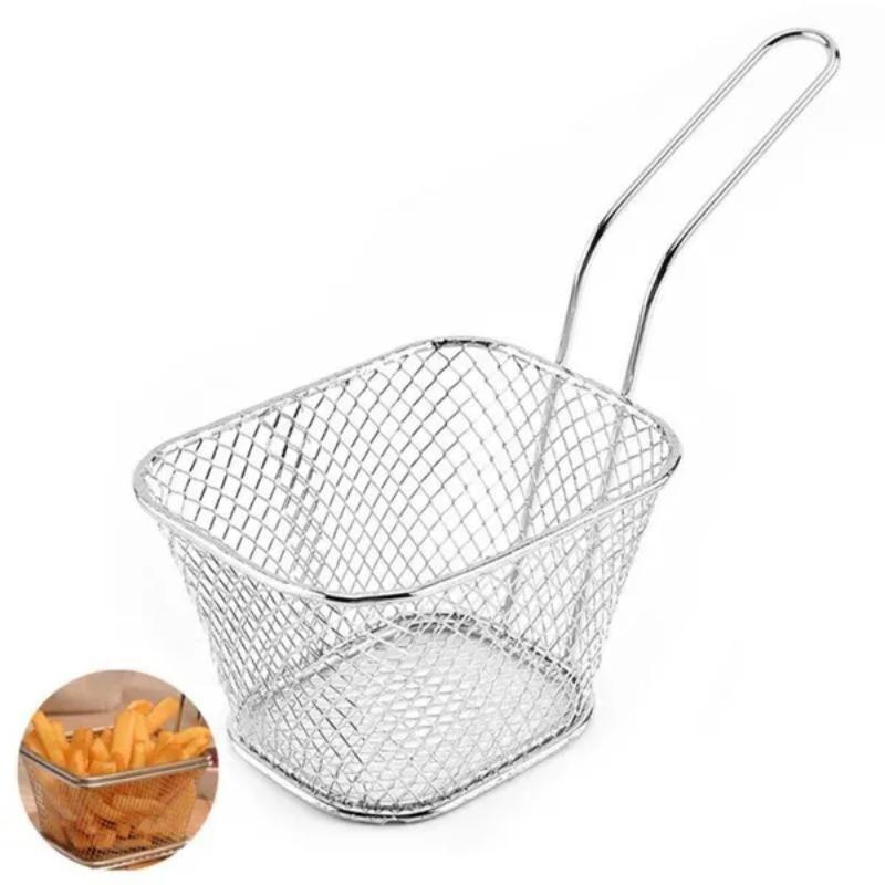 1PC Stainless Steel French Fries Basket Kitchen Fry Food Presentation Basket