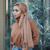 Muslim Cotton Crinkle Hijabs for Women Soft Islamic Headscarf Shawl Wrap for Ladies Breathable Lightweight Khimar Head Cover