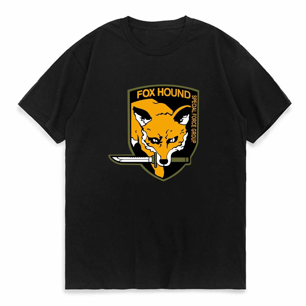 Game Mgs Metal Gear Solid Letter Print Unisexs T Shirt The Metal Solid Snake 5 V Foxhound Special Force Group Fox Hound Tshirt Tee
