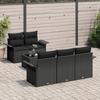 VidaXL Ensemble de Canapé de Jardin 6 Pièces avec Coussins Noir Poly Rattan 3345243