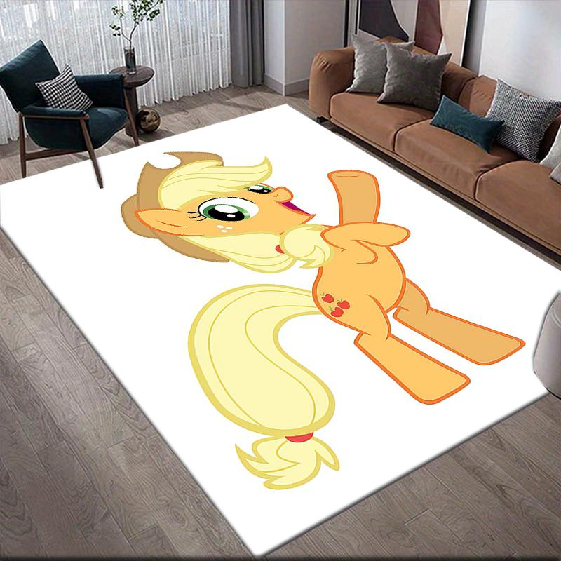 Applejack My Little Pony Home Sofa Decoration for Living Room & Bedroom, Non‑Slip Play Flannel Floor Mat for Game Room