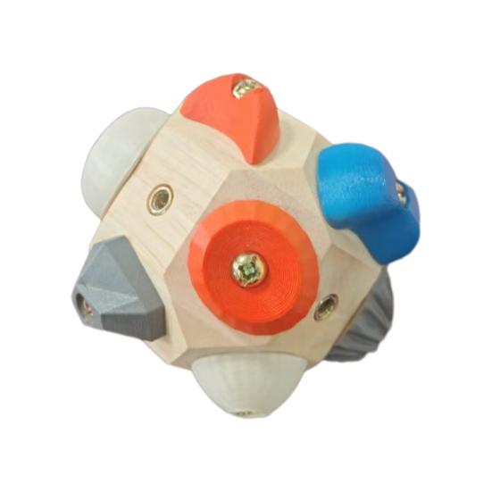 Handcrafted Boulder Block Wooden Climbing Training Ball with 3D Rock Holds for Finger Strength Training Gifts for Rock Climbers 1pc