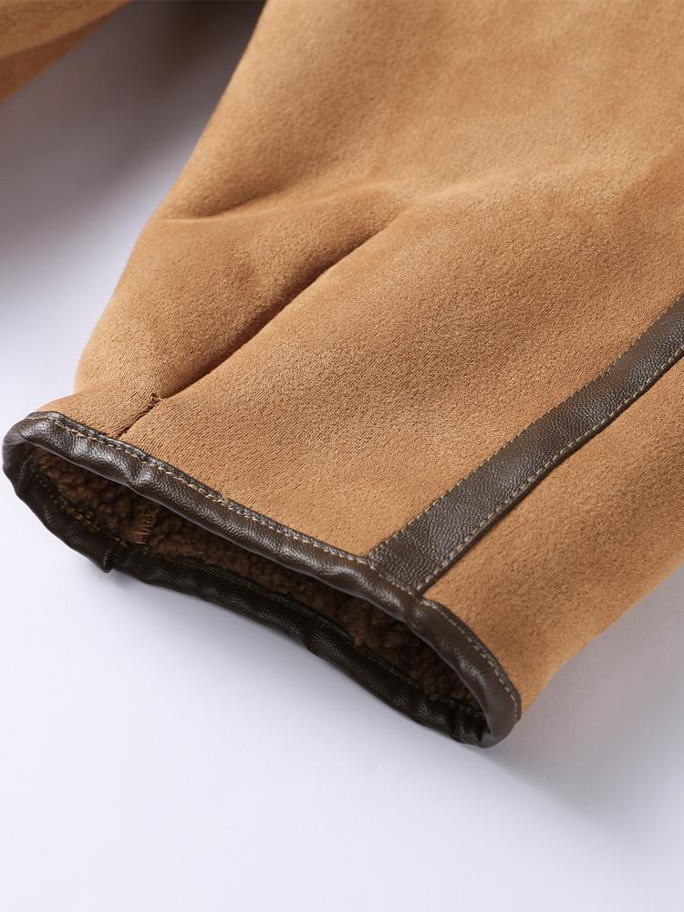 Women's Double-sided Winter Jacket Hooded Cow Horn Buttoned Cotton Jacket Suede Lamb Wool Warm Jacket Fashionable Style Autumn and Winter