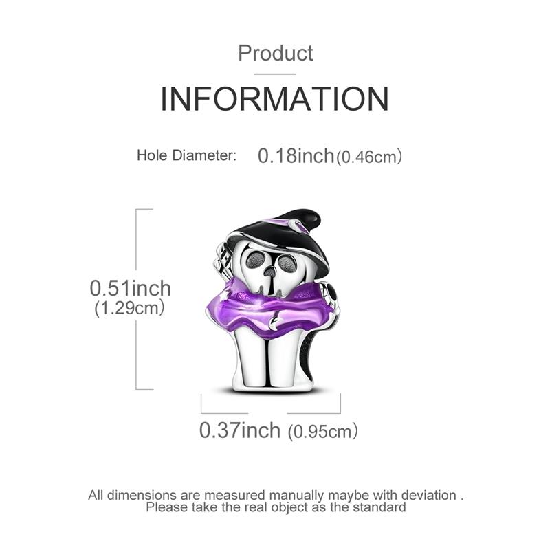 Original Copper Halloween Skeleton Witch Bat Pumpkin Charms Beads Skull Dangle Fit Women Original Bangle Bracelet