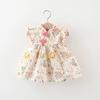 Toddler Girl Summer Floral Dress Cute Rabbit Print Short Sleeve Princess Dress Baby Girls Casual Sundress For Kids