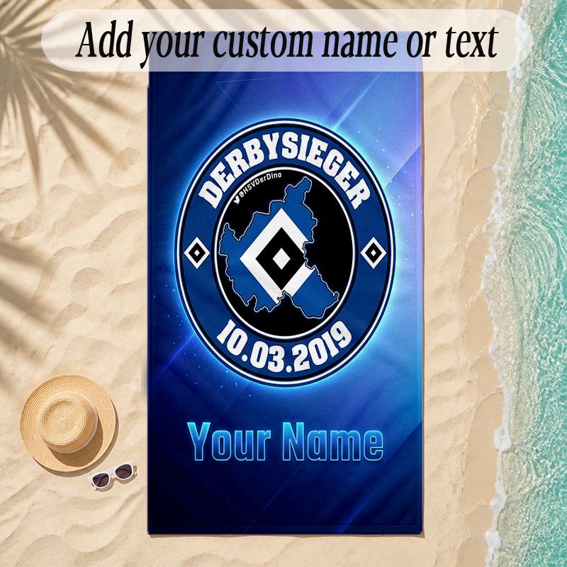 Beach TowelHamburger SV Custom Name Text Personalized Soft Towel for Beach Pool Indoor Home Decor Gift